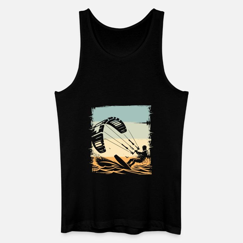 Kitesurfen Kitesurfer Kiteboard - Männer Bio Tank Top - Schwarz