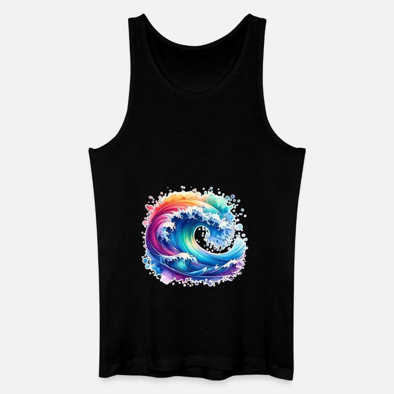 Welle - Männer Bio Tank Top - Schwarz