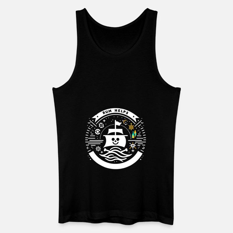 Rum Helps 5 - Männer Bio Tank Top - Schwarz