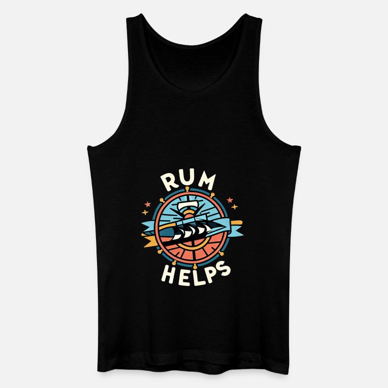 Rum Helps 6 - Männer Bio Tank Top - Schwarz