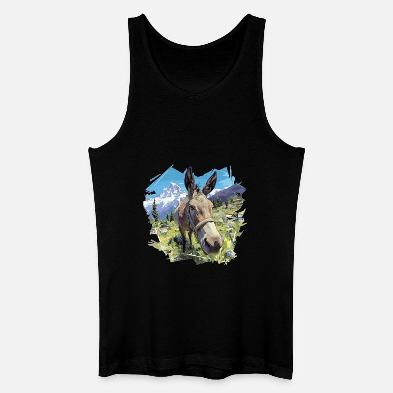 Donkey Esel - Männer Bio Tank Top - Schwarz