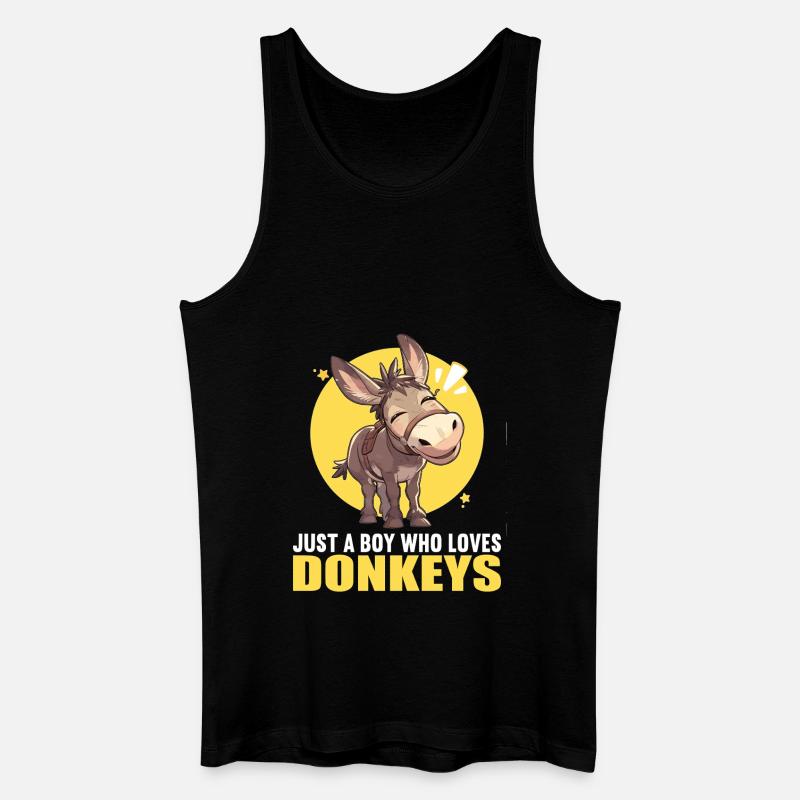 Donkey Esel - Männer Bio Tank Top - Schwarz