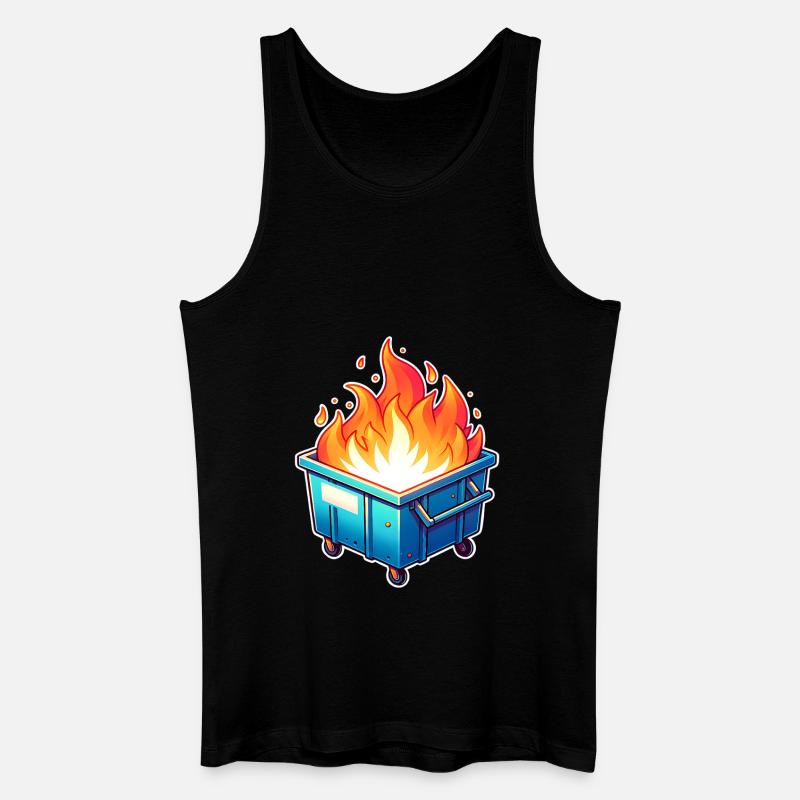 Burning garbage can - Men’s Organic Tank Top - black