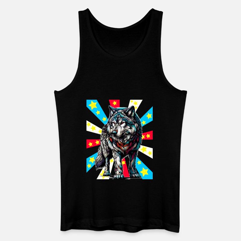 Tattoo Wolf Wölfe - Männer Bio Tank Top - Schwarz