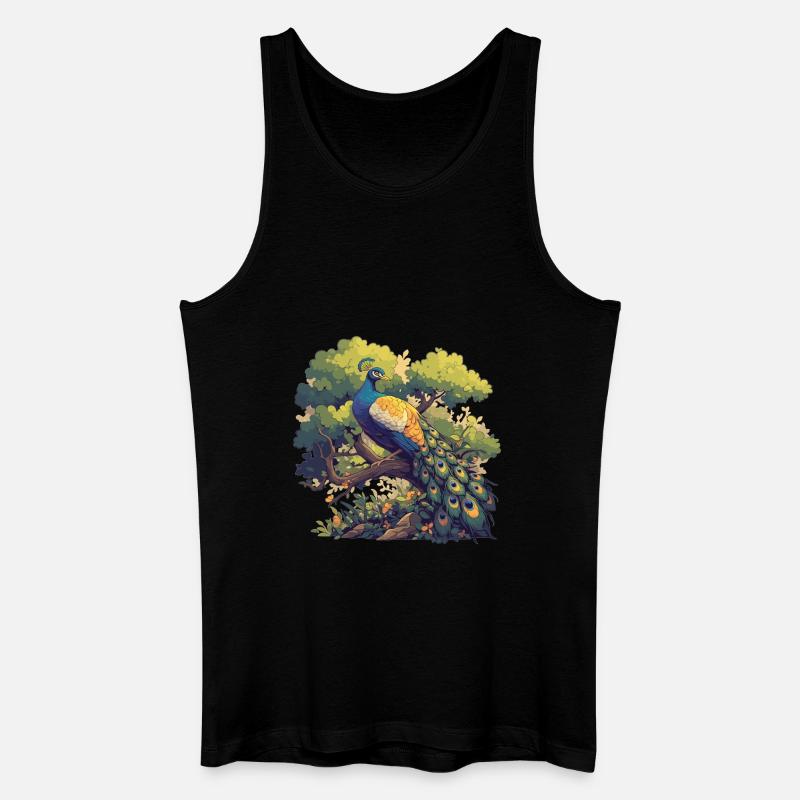 Pfaue Pfau - Männer Bio Tank Top - Schwarz