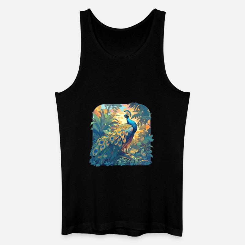 Pfaue Pfau - Männer Bio Tank Top - Schwarz