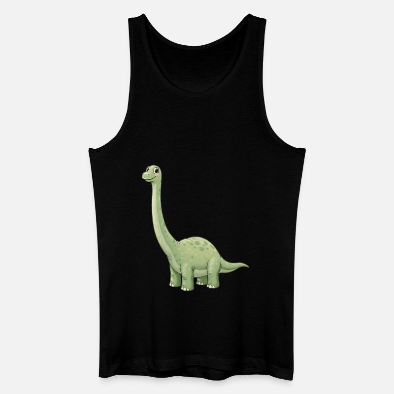 Dino Cartoon Brachiosaurus - Männer Bio Tank Top - Schwarz