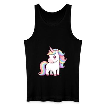 Licorne de dessin animé animalier - Débardeur bio Homme - noir - Devant