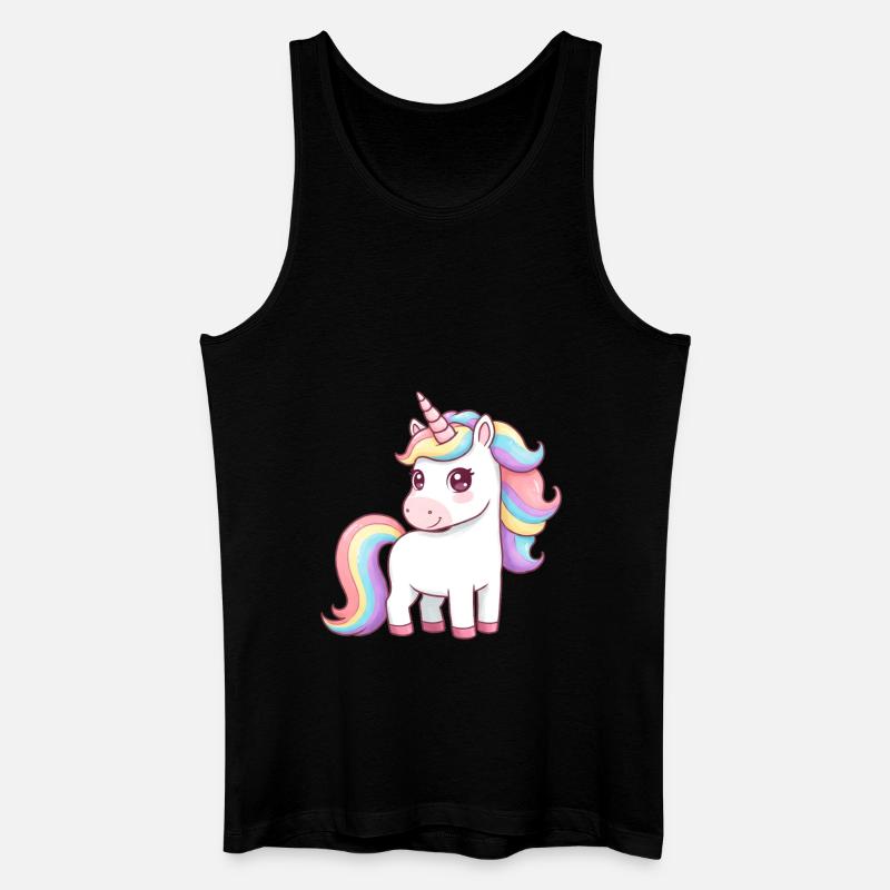 Tier Cartoon Einhorn - Männer Bio Tank Top - Schwarz