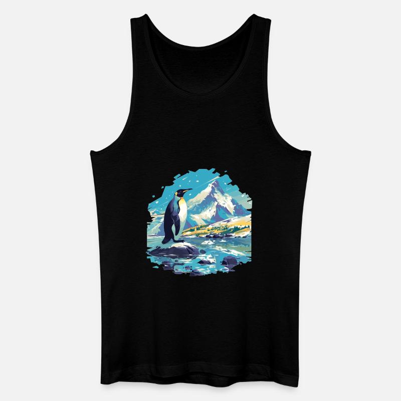 Pinguine Pinguin - Männer Bio Tank Top - Schwarz