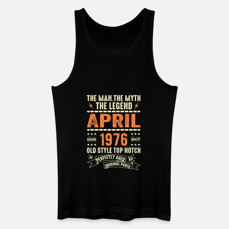 april 1976, APRIL 1976 - Männer Bio Tank Top - Schwarz