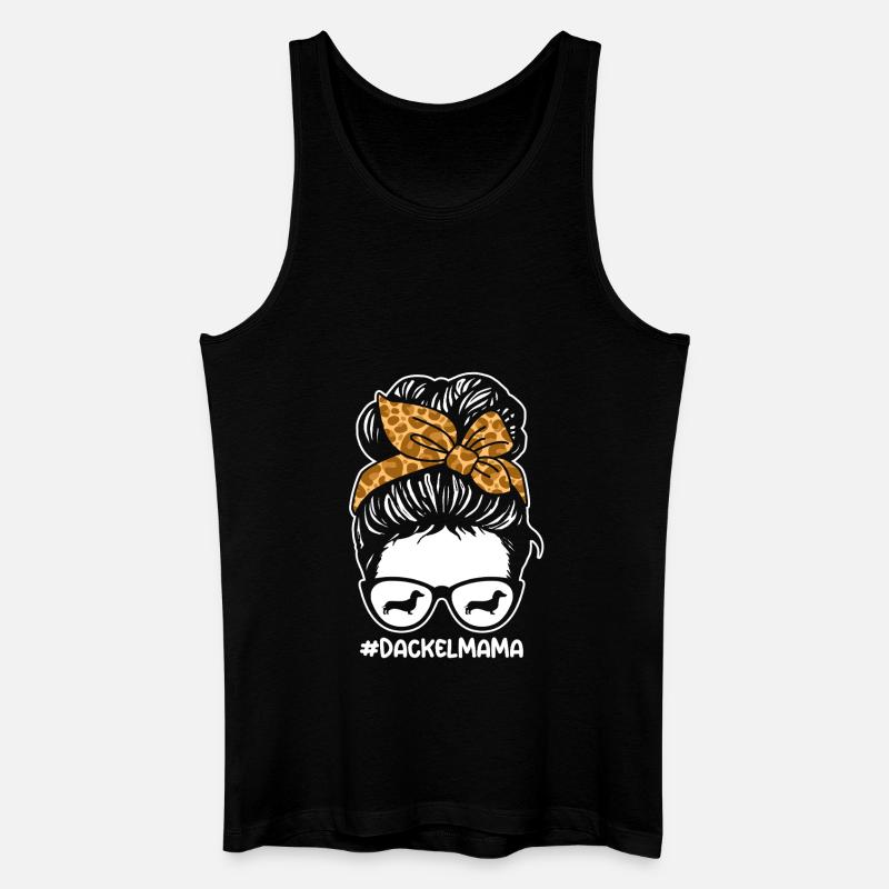 Mama Mutter Hund Dackel - Männer Bio Tank Top - Schwarz