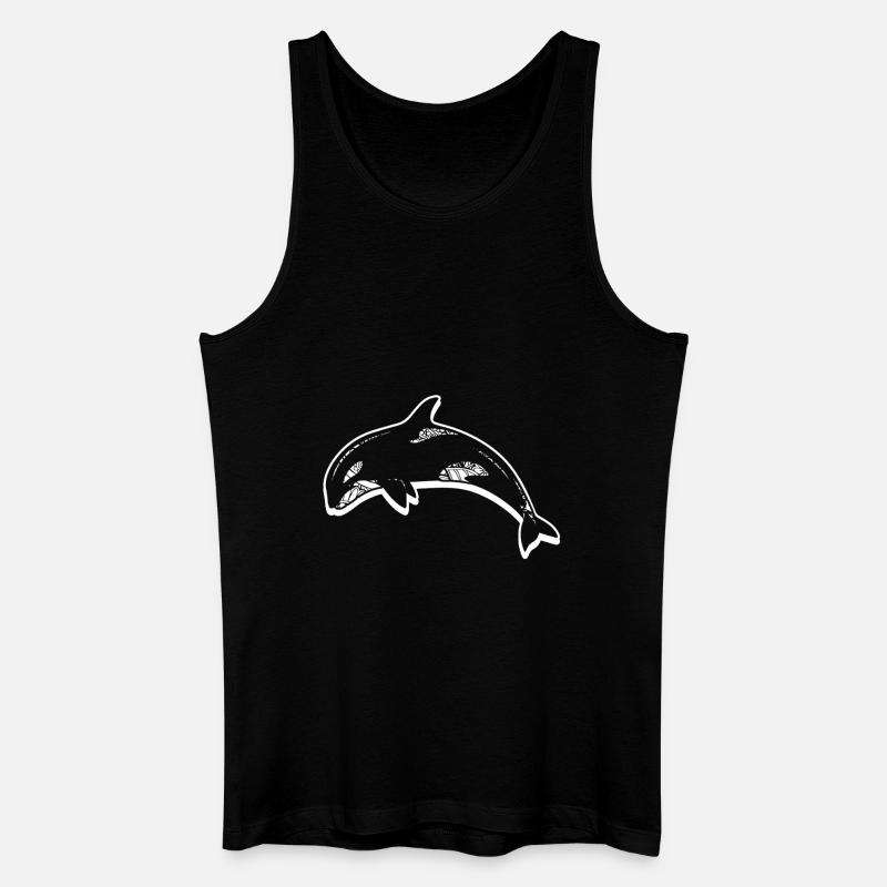 Killer Whale Floral Pattern - Men’s Organic Tank Top - black