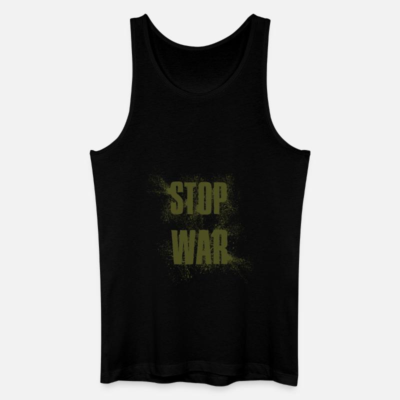 STOP WAR – NO WAR - PEACE - Männer Bio Tank Top - Schwarz