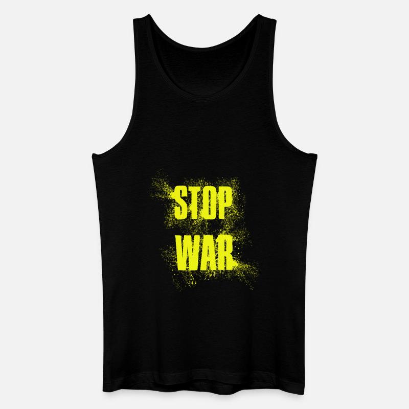 STOP WAR – NO WAR - PEACE - Männer Bio Tank Top - Schwarz