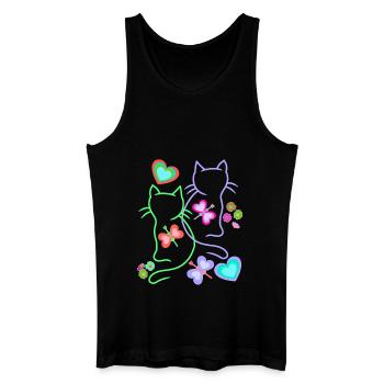 Printemps Eté Rétro Chats Chat Enfants Années 80 - Débardeur bio Homme - noir - Devant