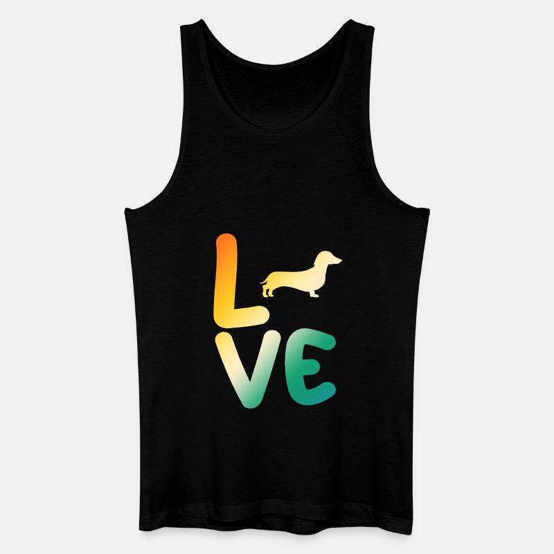 Hund Dackel - Männer Bio Tank Top - Schwarz