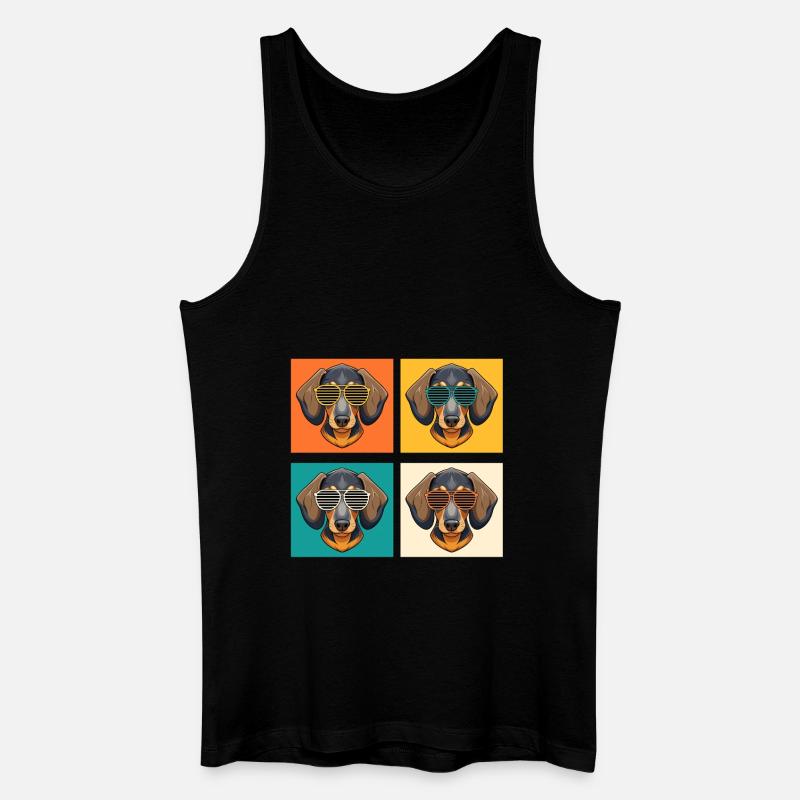 Hund Dackel - Männer Bio Tank Top - Schwarz