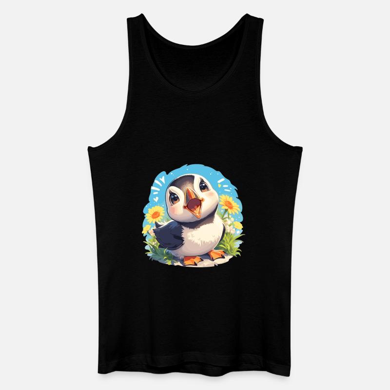 Papageientaucher - Männer Bio Tank Top - Schwarz