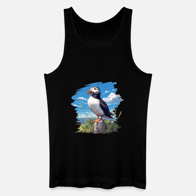 Papageientaucher - Männer Bio Tank Top - Schwarz