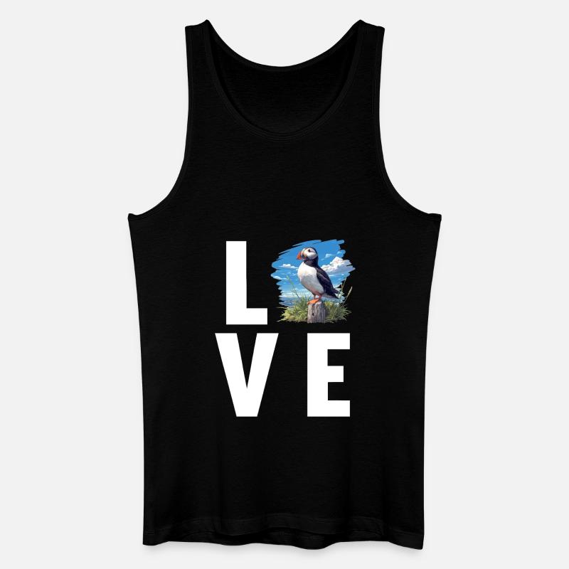 Papageientaucher - Männer Bio Tank Top - Schwarz