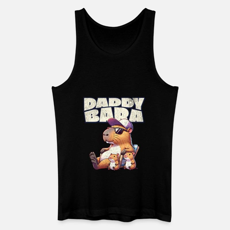Daddybara Capybara Father Dad - Men’s Organic Tank Top - black