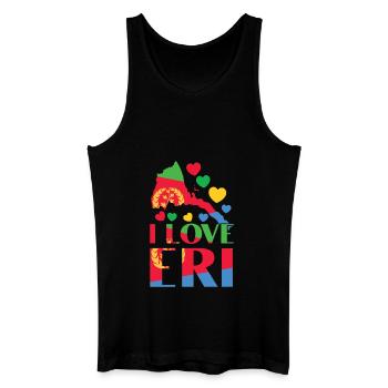 Eritrea Karte Herz I Love Eri Patriotic - Männer Bio Tank Top - Schwarz - Vorne
