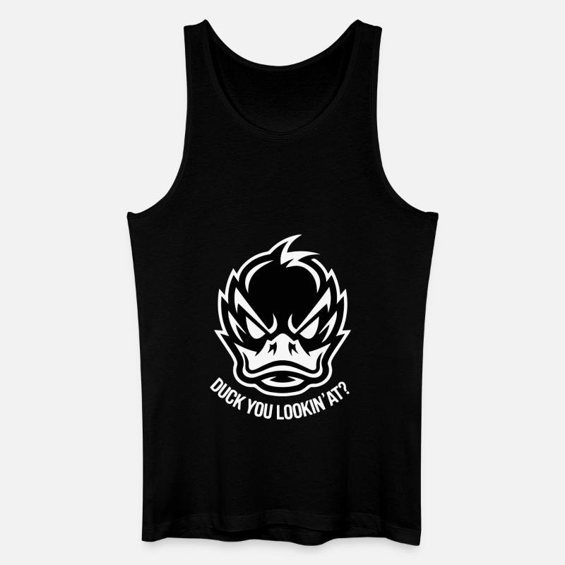 DU SCHAUST REIN AN - Männer Bio Tank Top - Schwarz