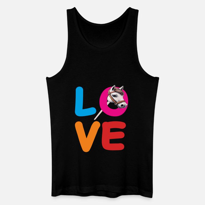 LOVE STECKENPFERD - Männer Bio Tank Top - Schwarz