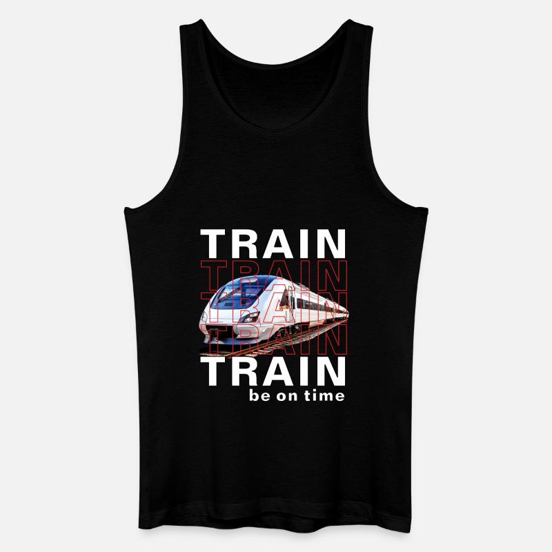 ZUG TRAIN be on time - Männer Bio Tank Top - Schwarz