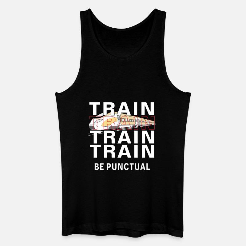 ZUG TRAIN BE PUNCTUAL - Männer Bio Tank Top - Schwarz