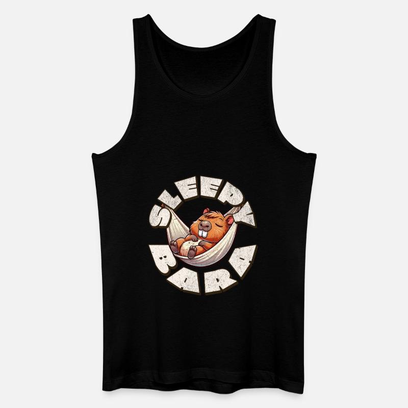Capybara Sleepybara - Männer Bio Tank Top - Schwarz