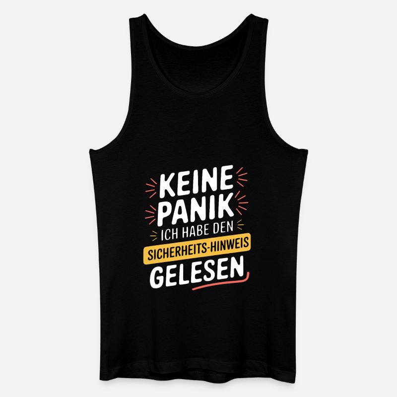SICHERHEITSHINWEIS - Männer Bio Tank Top - Schwarz