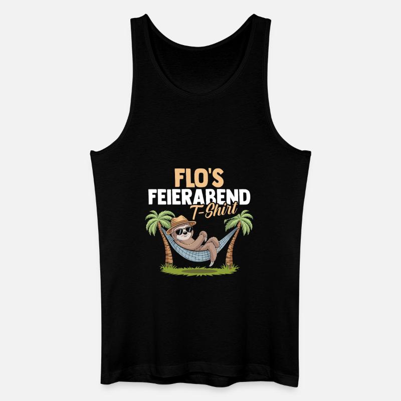 Faultier Florian - Männer Bio Tank Top - Schwarz