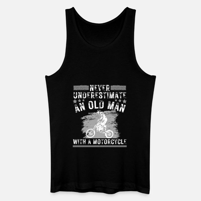 Alter Biker Opa Motorradfahrer - Männer Bio Tank Top - Schwarz