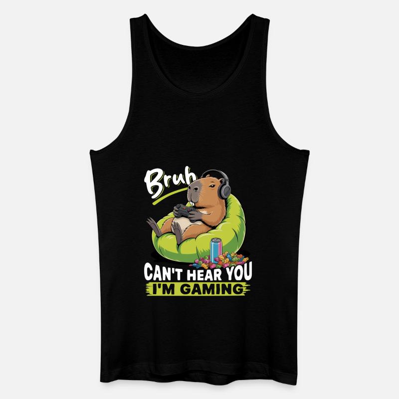 Capybara Gamer Gaming - Männer Bio Tank Top - Schwarz