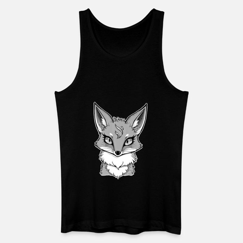 Grauer Fuchs - Männer Bio Tank Top - Schwarz