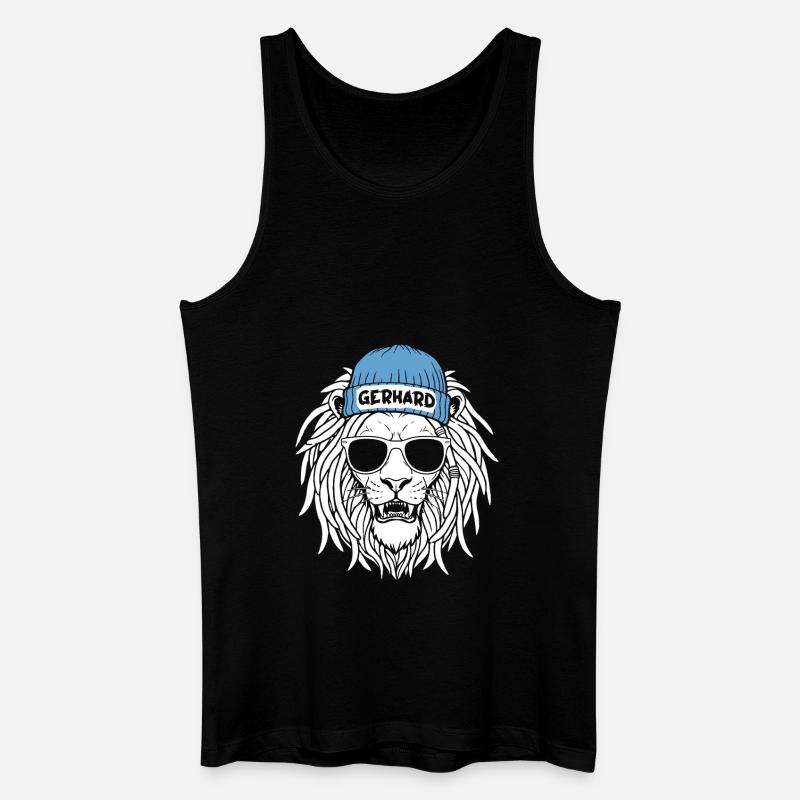 Löwe Gerhard - Männer Bio Tank Top - Schwarz