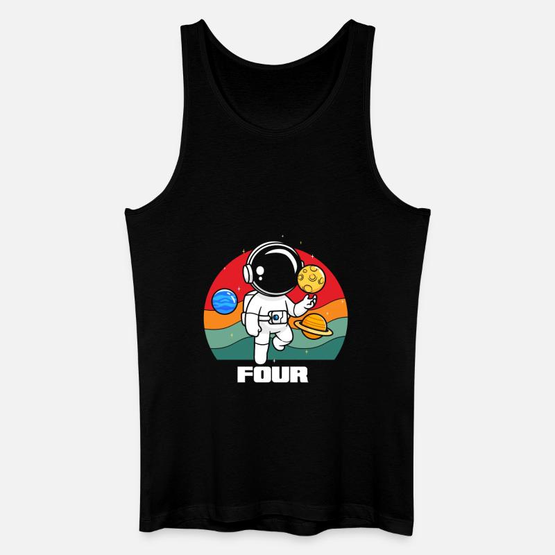 Abenteuerliche Astronautenreise Mit Planeten - Männer Bio Tank Top - Schwarz