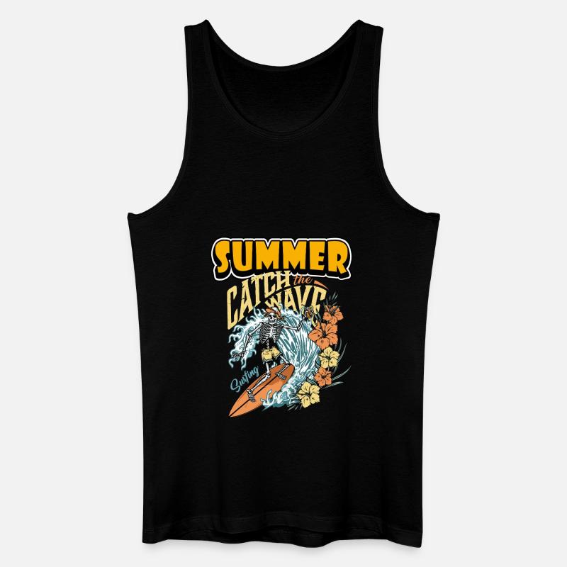 Summer Catch the Wave - Männer Bio Tank Top - Schwarz