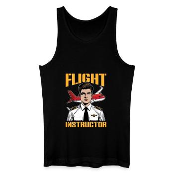 Flight Instructor Aviation Teacher Pilot School - Men’s Organic Tank Top - black - Front