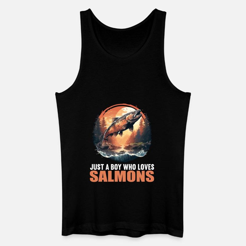 Lachse Lachs - Männer Bio Tank Top - Schwarz