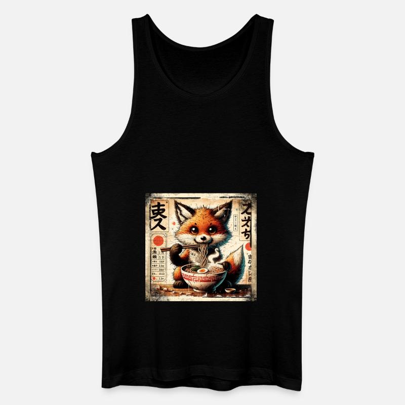 Ramen Fuchs - Männer Bio Tank Top - Schwarz