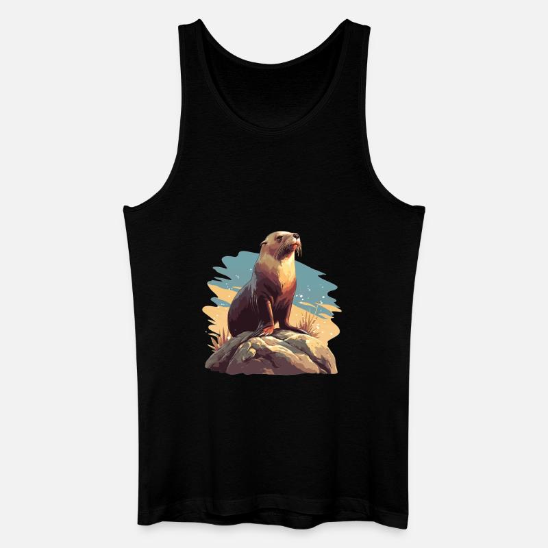 Seelöwen Seelöwe - Männer Bio Tank Top - Schwarz
