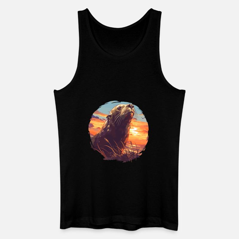 Seelöwen Seelöwe - Männer Bio Tank Top - Schwarz