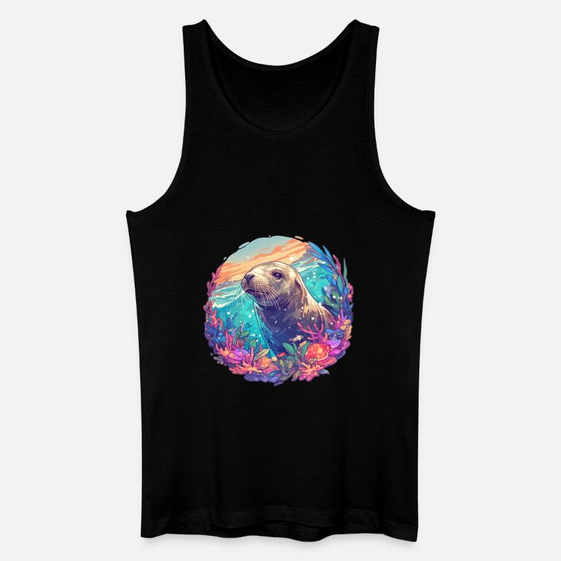 Seelöwen Seelöwe - Männer Bio Tank Top - Schwarz