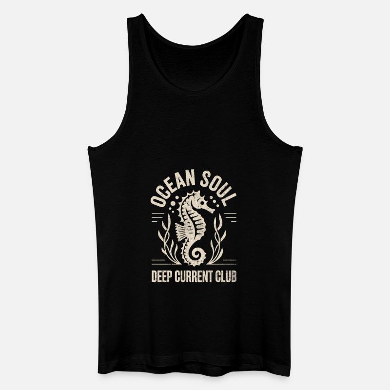 Ocean Soul Seepferdchen Design - Männer Bio Tank Top - Schwarz