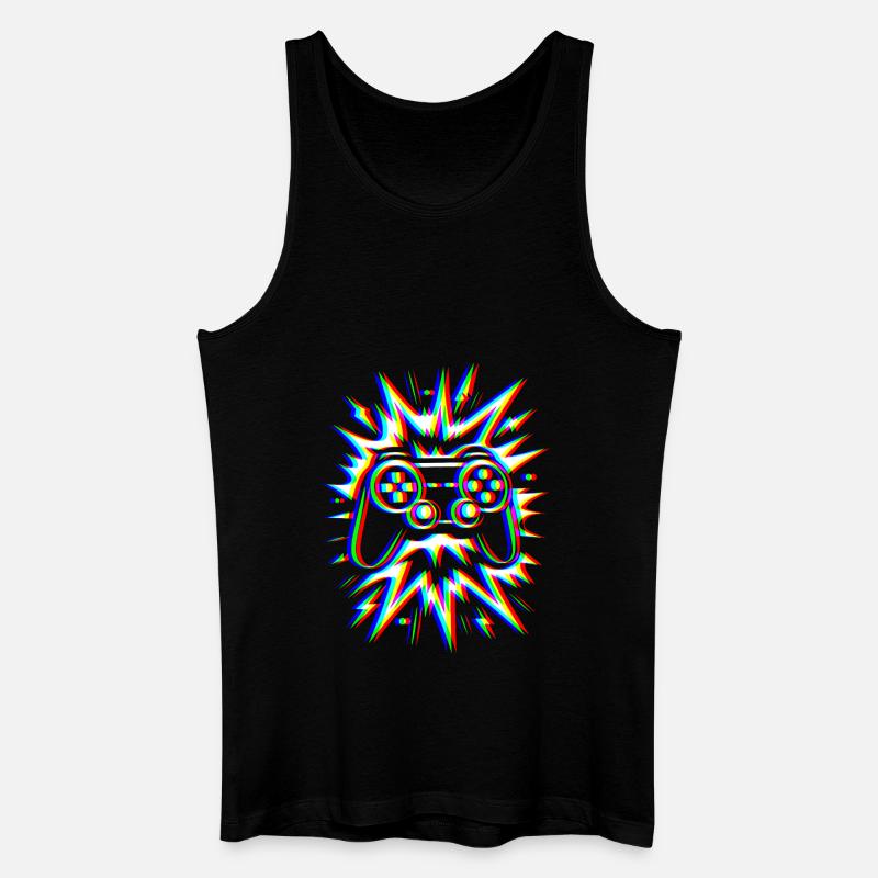 Glitch Controller – Gaming Explosion - Männer Bio Tank Top - Schwarz