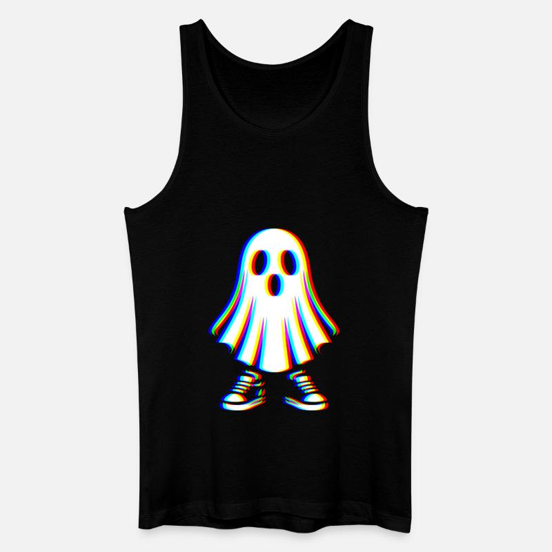 Glitch Geist – Spooky Style - Männer Bio Tank Top - Schwarz