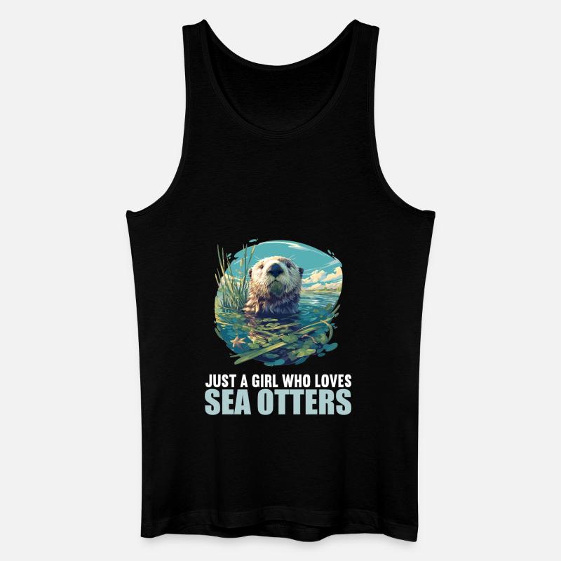 Seeotter - Männer Bio Tank Top - Schwarz